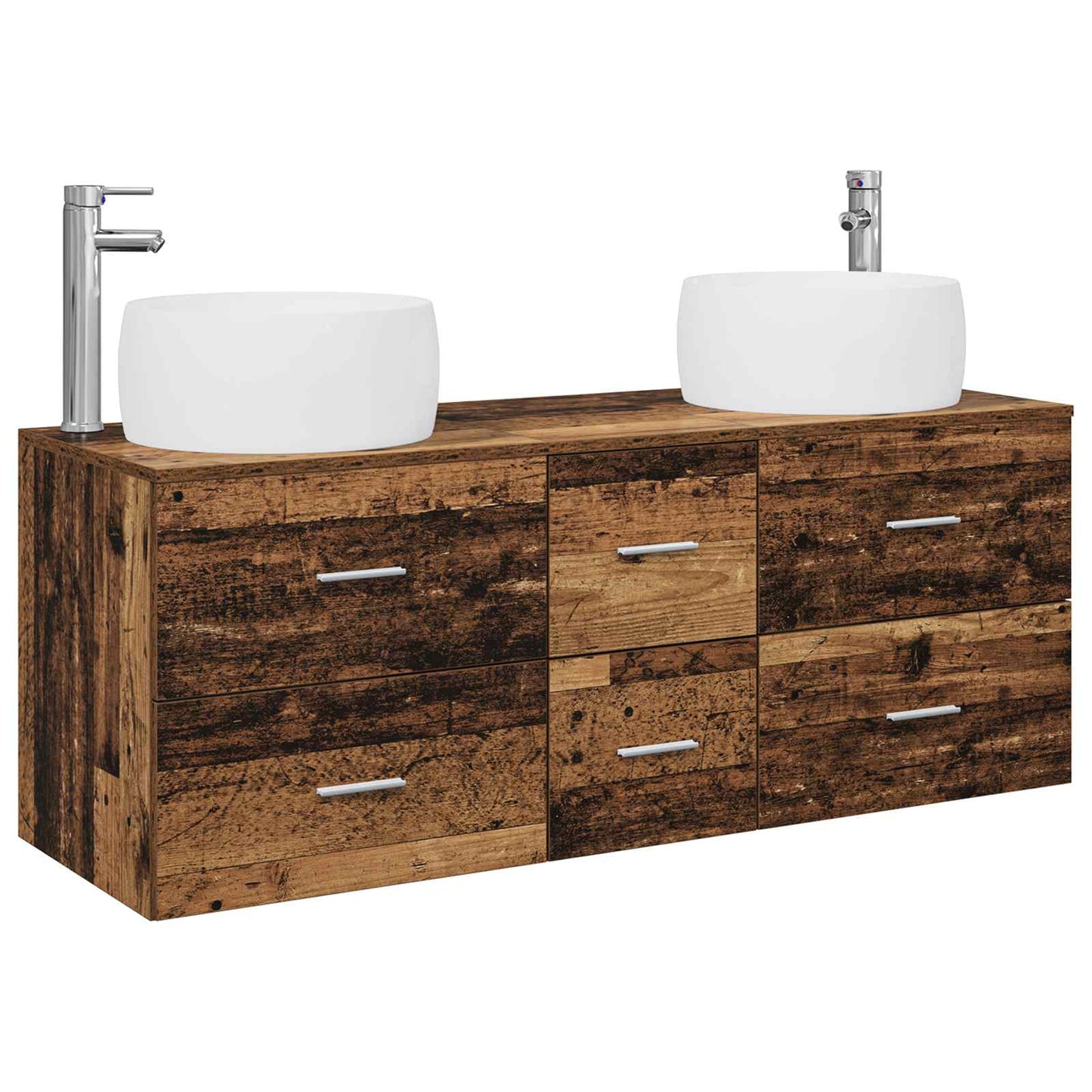 Badkamermeubelset 3 st Oud hout 49,5 x 44,5 x 66 cm
