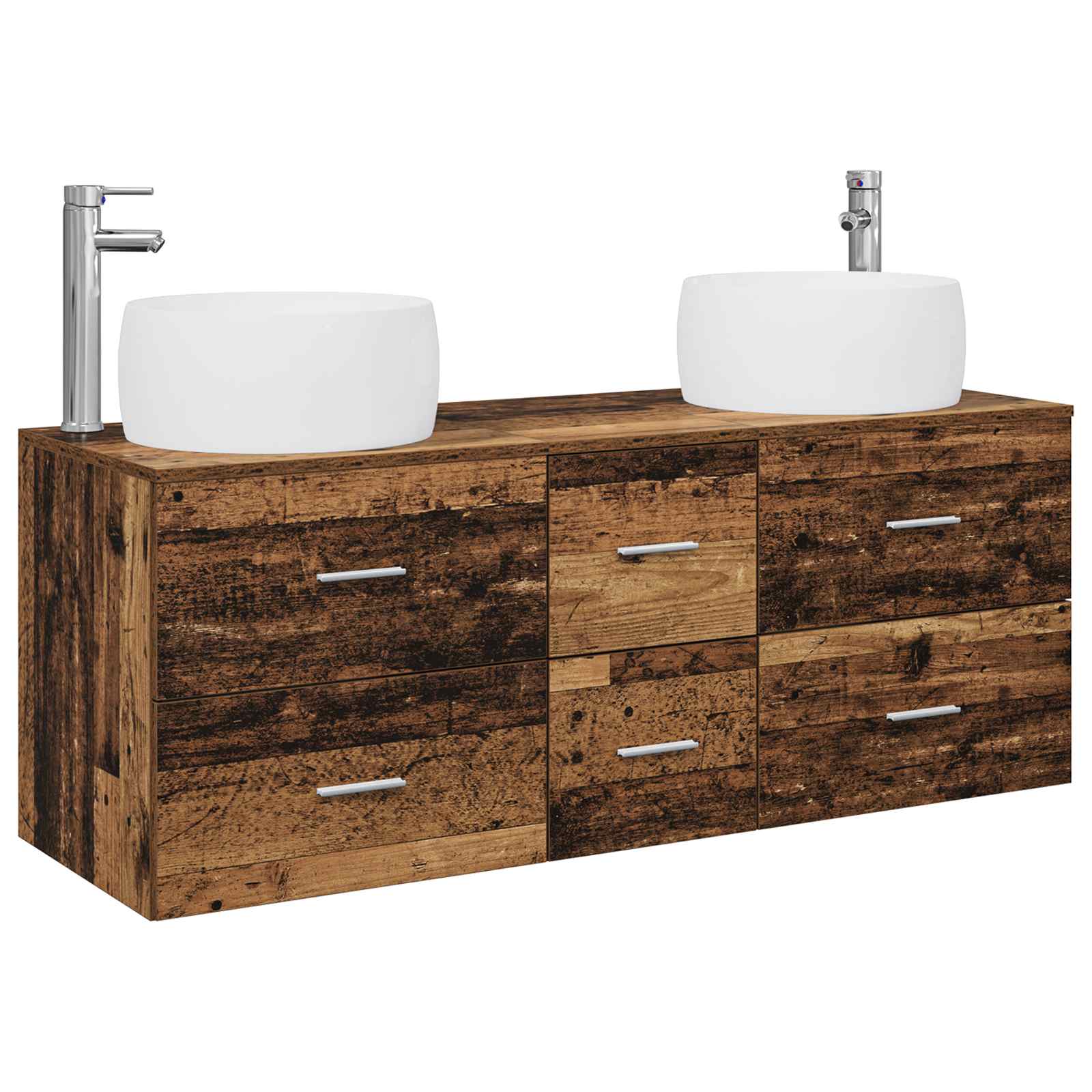 Badkamermeubelset 3 st Oud hout 49,5 x 44,5 x 66 cm