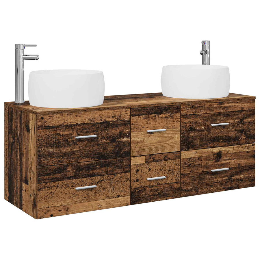 Badkamermeubelset 3 st Oud hout 49,5 x 44,5 x 66 cm