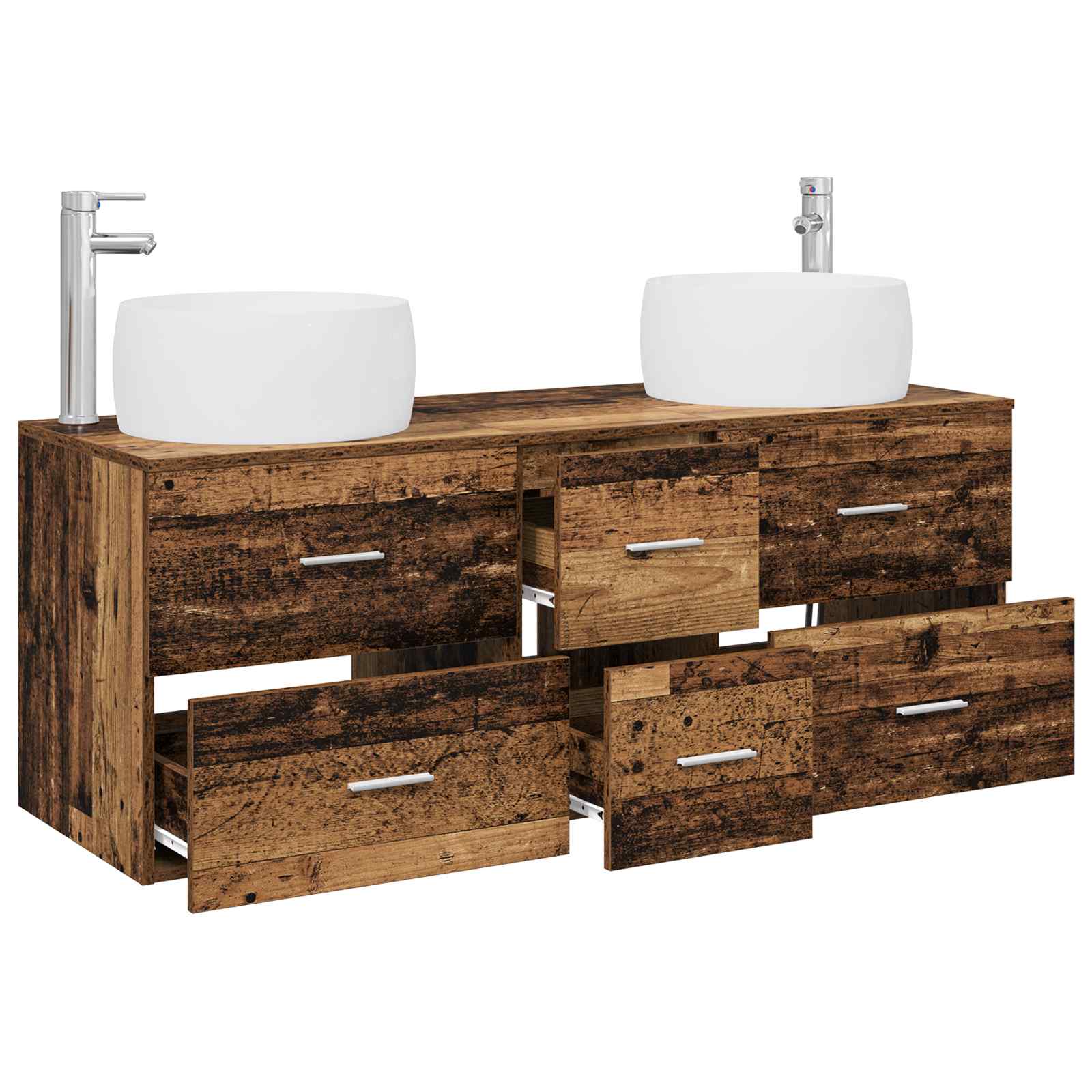 Badkamermeubelset 3 st Oud hout 49,5 x 44,5 x 66 cm