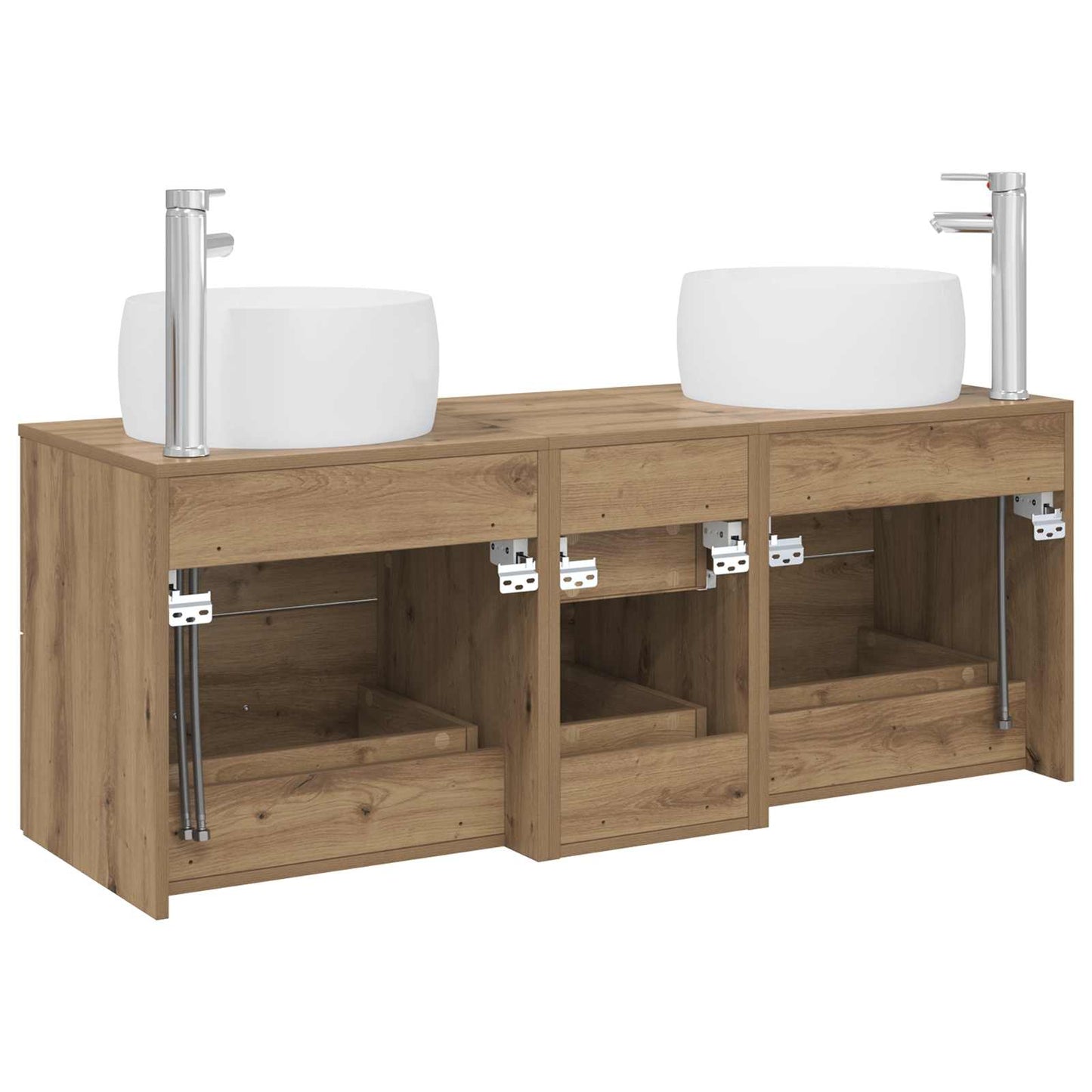 Badkamermeubelset 3 st Artisanaal eiken 49,5 x 44,5 x 66 cm