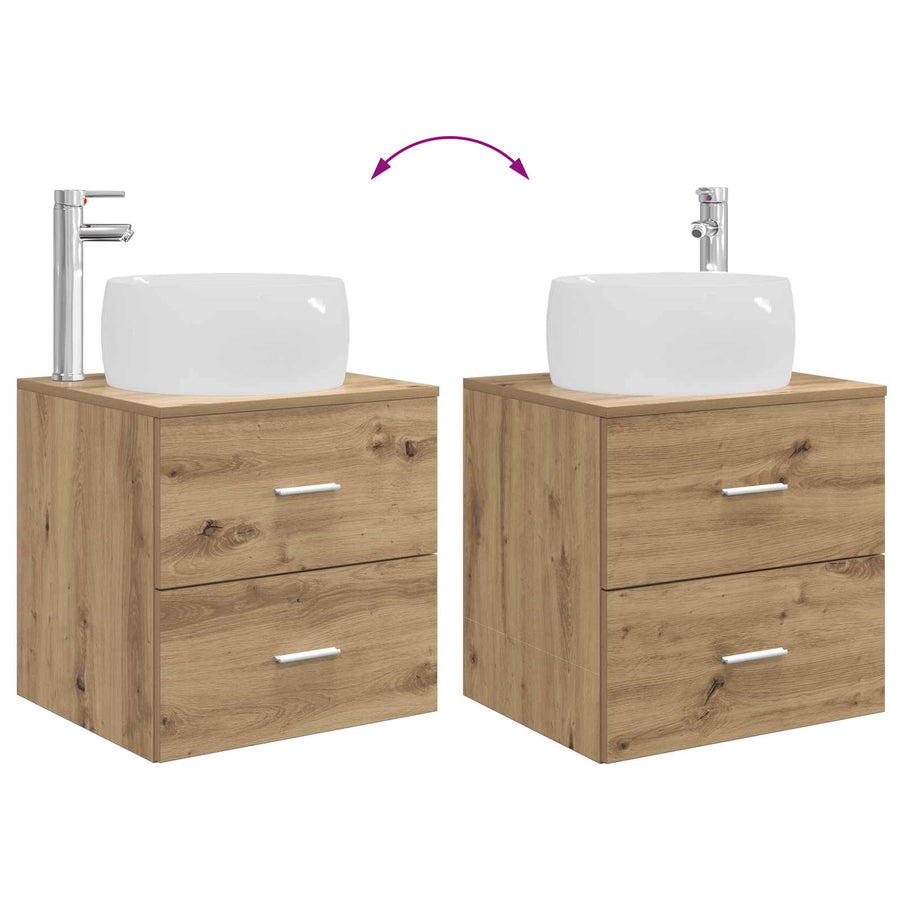 Badkamermeubelset 3 st Artisanaal eiken 49,5 x 44,5 x 66 cm