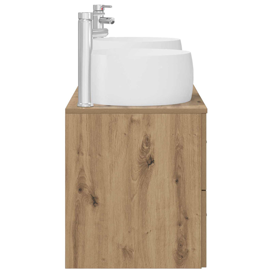 Badkamermeubelset 3 st Artisanaal eiken 49,5 x 44,5 x 66 cm