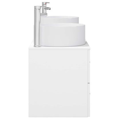 Badkamermeubelset 3 st Wit 49,5 x 44,5 x 65,5 cm Bewerkt hout