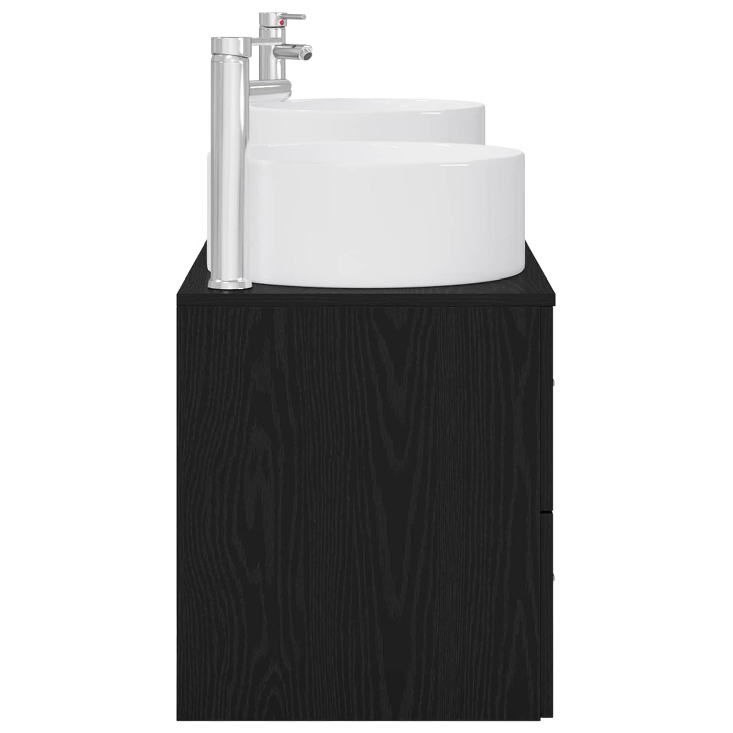 Badkamermeubelset 3 st Zwart 49,5 x 44,5 x 65,5 cm Bewerkt hout