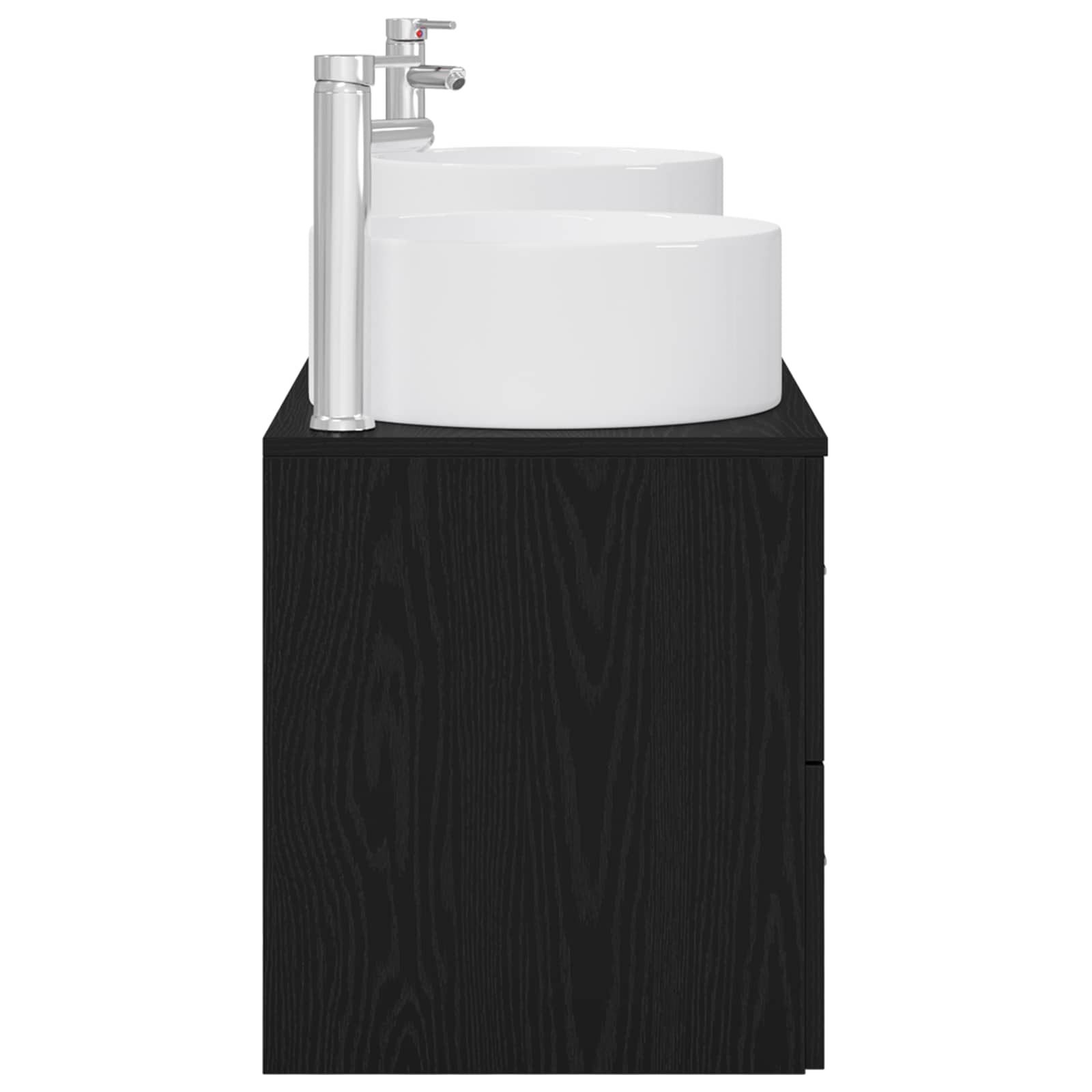 Badkamermeubelset 3 st Zwart 49,5 x 44,5 x 65,5 cm Bewerkt hout