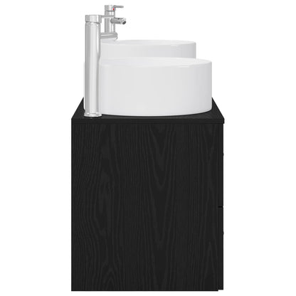 Badkamermeubelset 3 st Zwart 49,5 x 44,5 x 65,5 cm Bewerkt hout