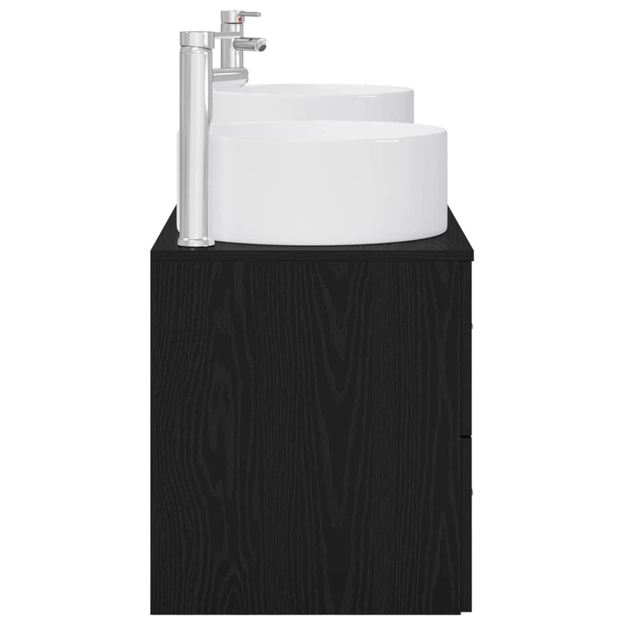 Badkamermeubelset 3 st Zwart 49,5 x 44,5 x 65,5 cm Bewerkt hout