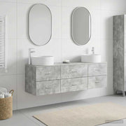 Badkamermeubelset 3 st betongrijs 49,5x44,5x65,5 cm wandmontage