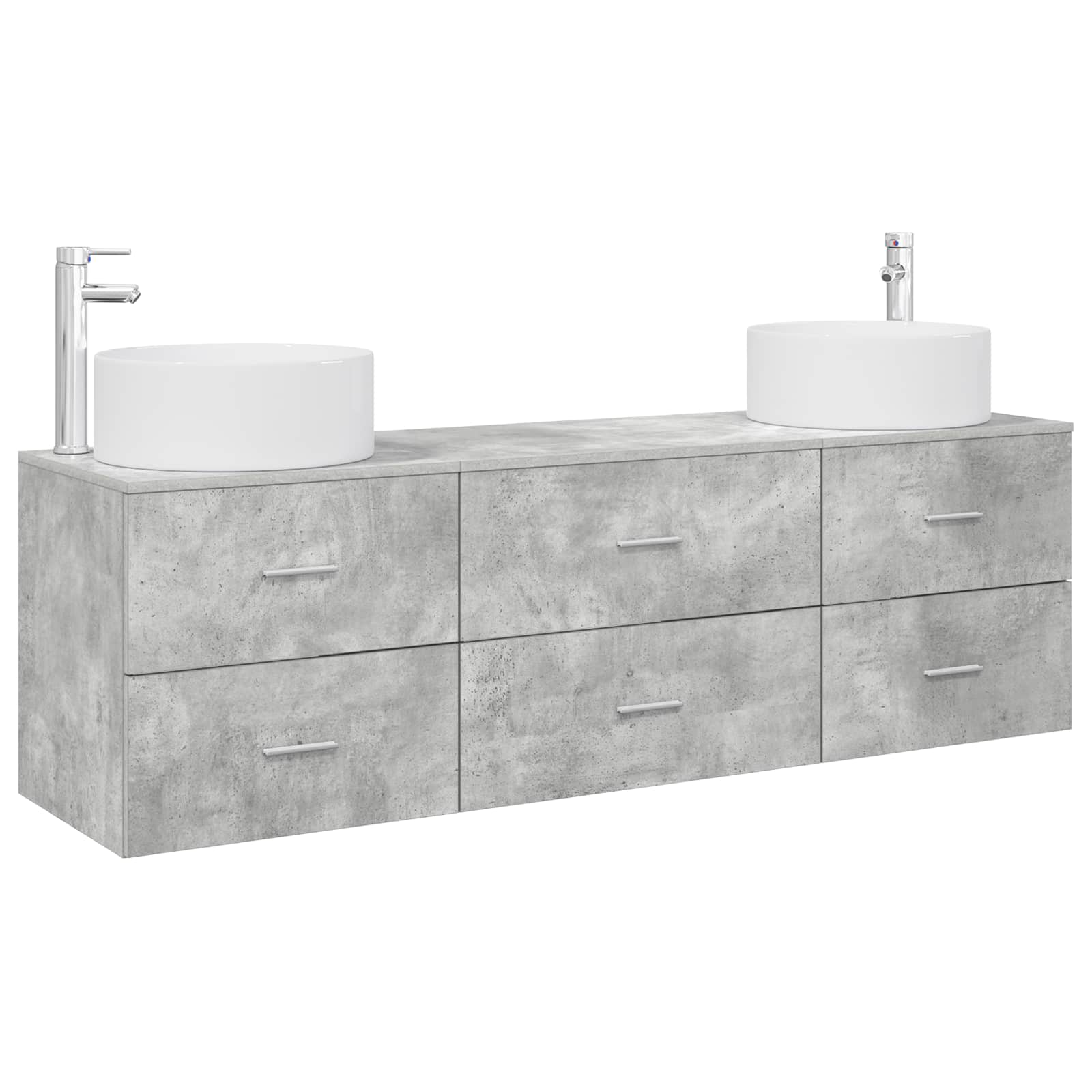 Badkamermeubelset 3 st Betongrijs 49,5 x 44,5 x 65,5 cm