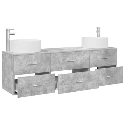 Badkamermeubelset 3 st Betongrijs 49,5 x 44,5 x 65,5 cm