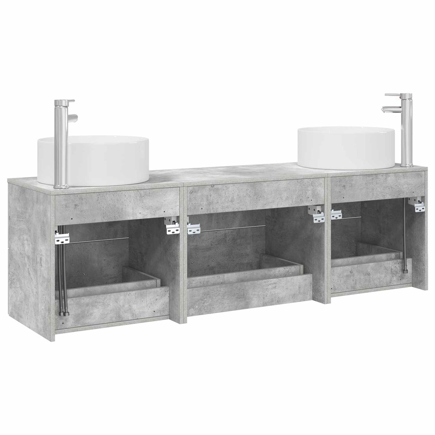 Badkamermeubelset 3 st Betongrijs 49,5 x 44,5 x 65,5 cm