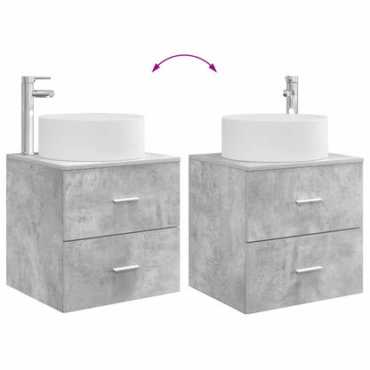 Badkamermeubelset 3 st Betongrijs 49,5 x 44,5 x 65,5 cm