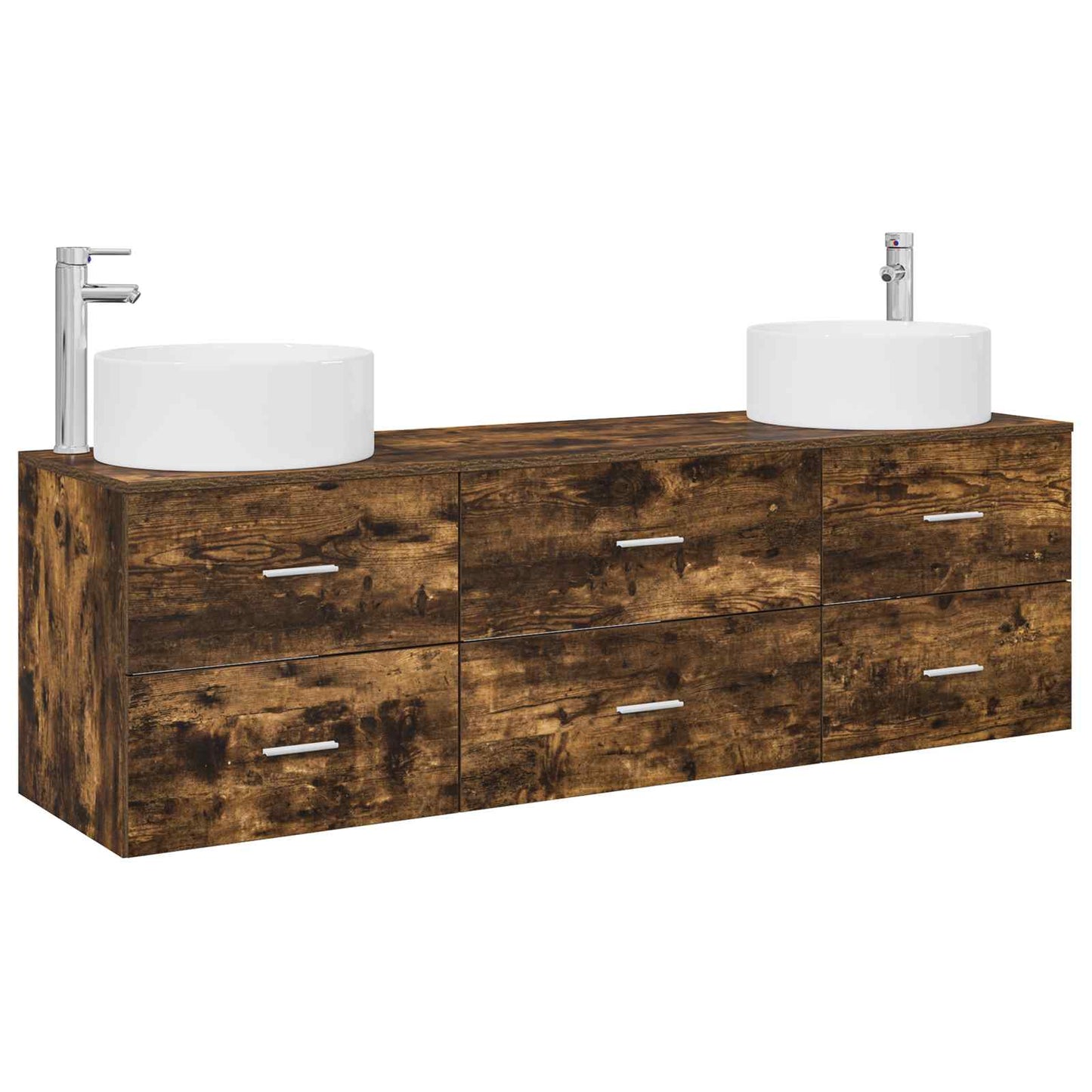 Badkamermeubelset 3 st Gerookt eiken 49,5 x 44,5 x 65,5 cm