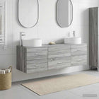 Badkamermeubelset 3 st Grijs Sonoma 49,5 x 44,5 x 65,5 cm