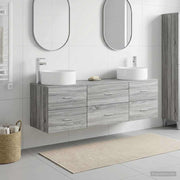 Badkamermeubelset 3-delig Grijs Sonoma 49,5x44,5x65,5 cm