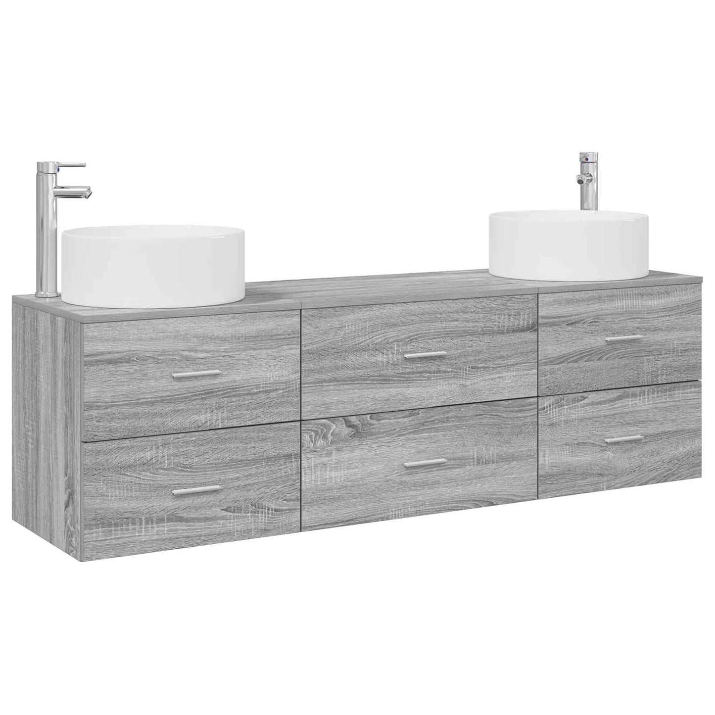 Badkamermeubelset 3 st Grijs Sonoma 49,5 x 44,5 x 65,5 cm
