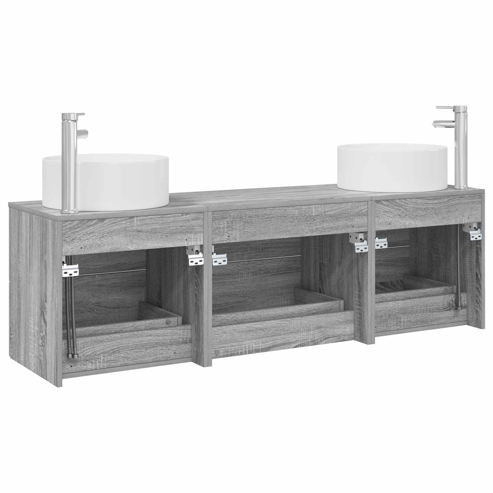 Badkamermeubelset 3 st Grijs Sonoma 49,5 x 44,5 x 65,5 cm