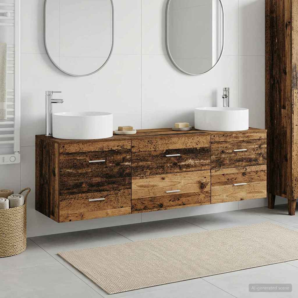 Badkamermeubelset 3 st Oud hout 49,5 x 44,5 x 65,5 cm