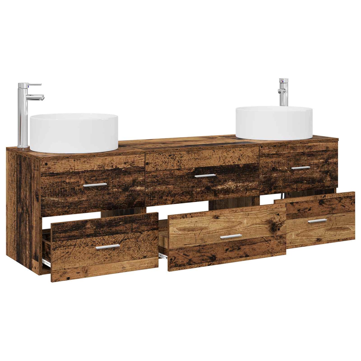 Badkamermeubelset 3 st Oud hout 49,5 x 44,5 x 65,5 cm