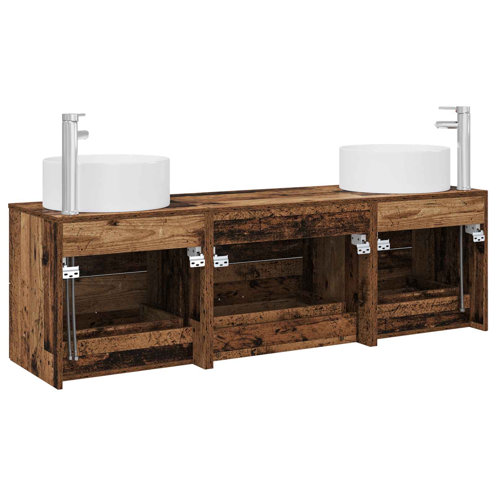 Badkamermeubelset 3 st Oud hout 49,5 x 44,5 x 65,5 cm