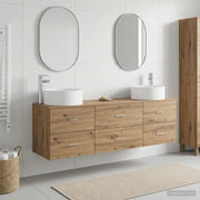 Badkamermeubelset Artisanaal eiken 49,5x44,5x65,5 cm wandmontage