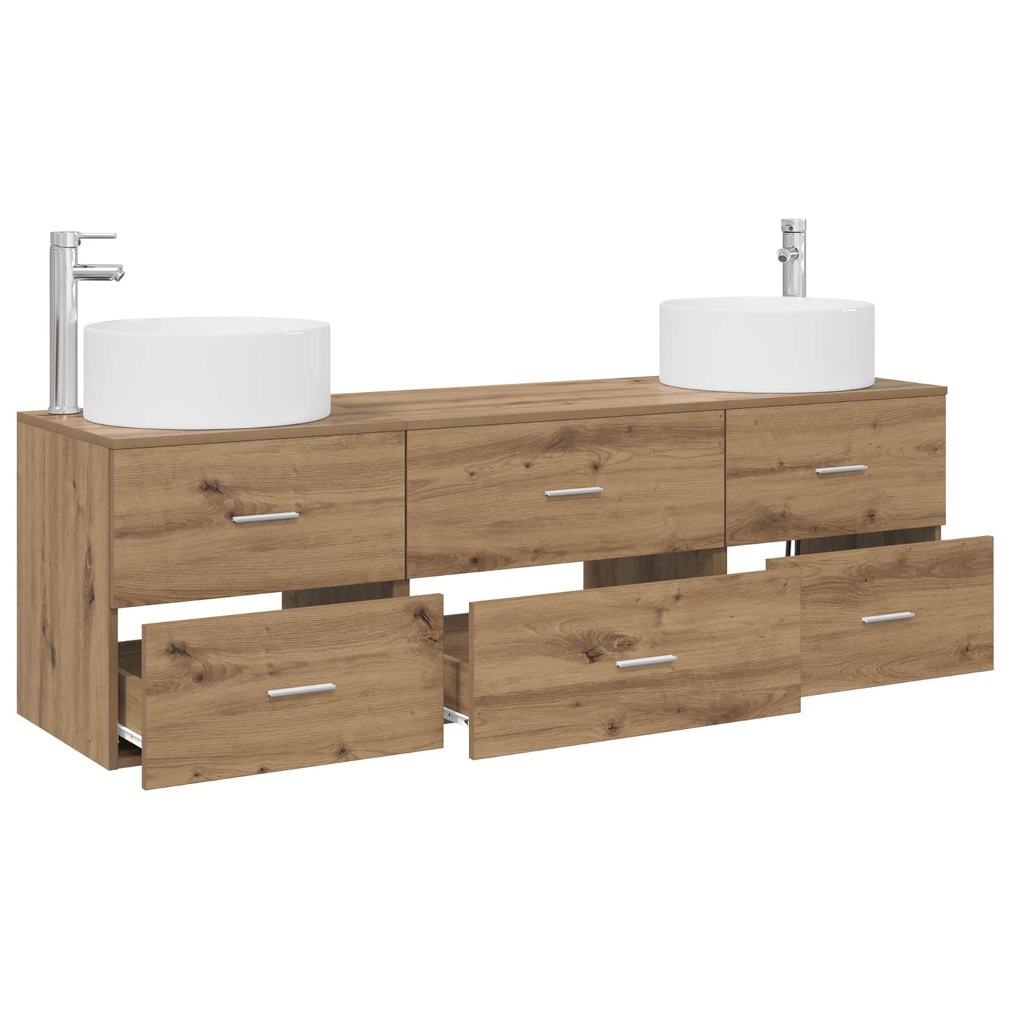 Badkamermeubelset 3 st Artisanaal eiken 49,5 x 44,5 x 65,5 cm
