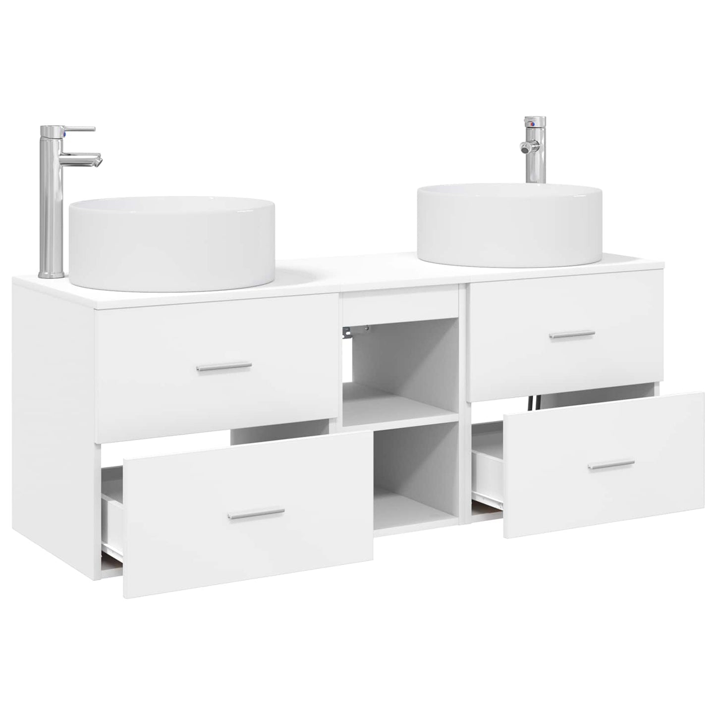 Badkamermeubelset 3 st Wit 49,5 x 44,5 x 65,5 cm Bewerkt hout
