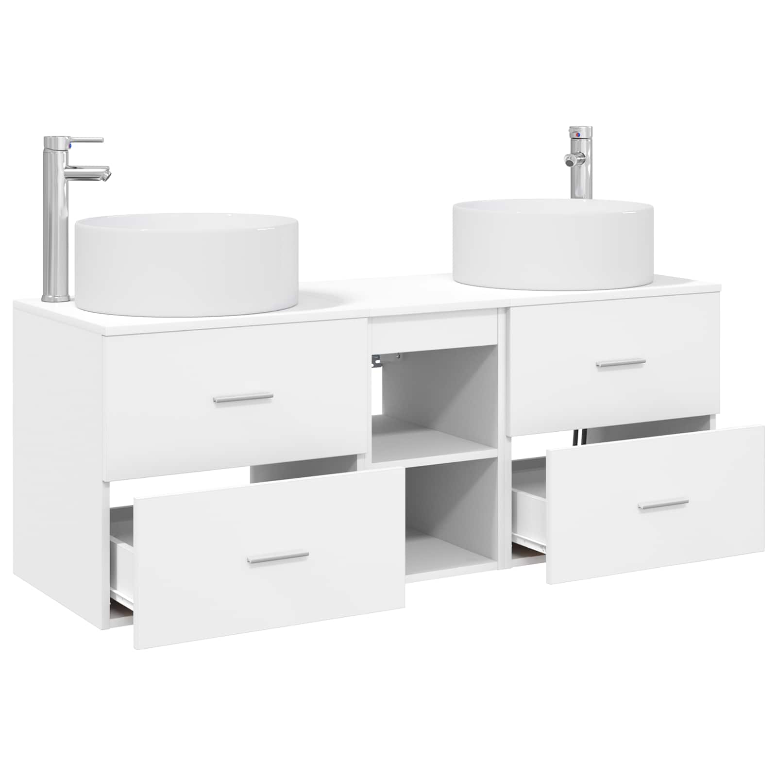 Badkamermeubelset 3 st Wit 49,5 x 44,5 x 65,5 cm Bewerkt hout
