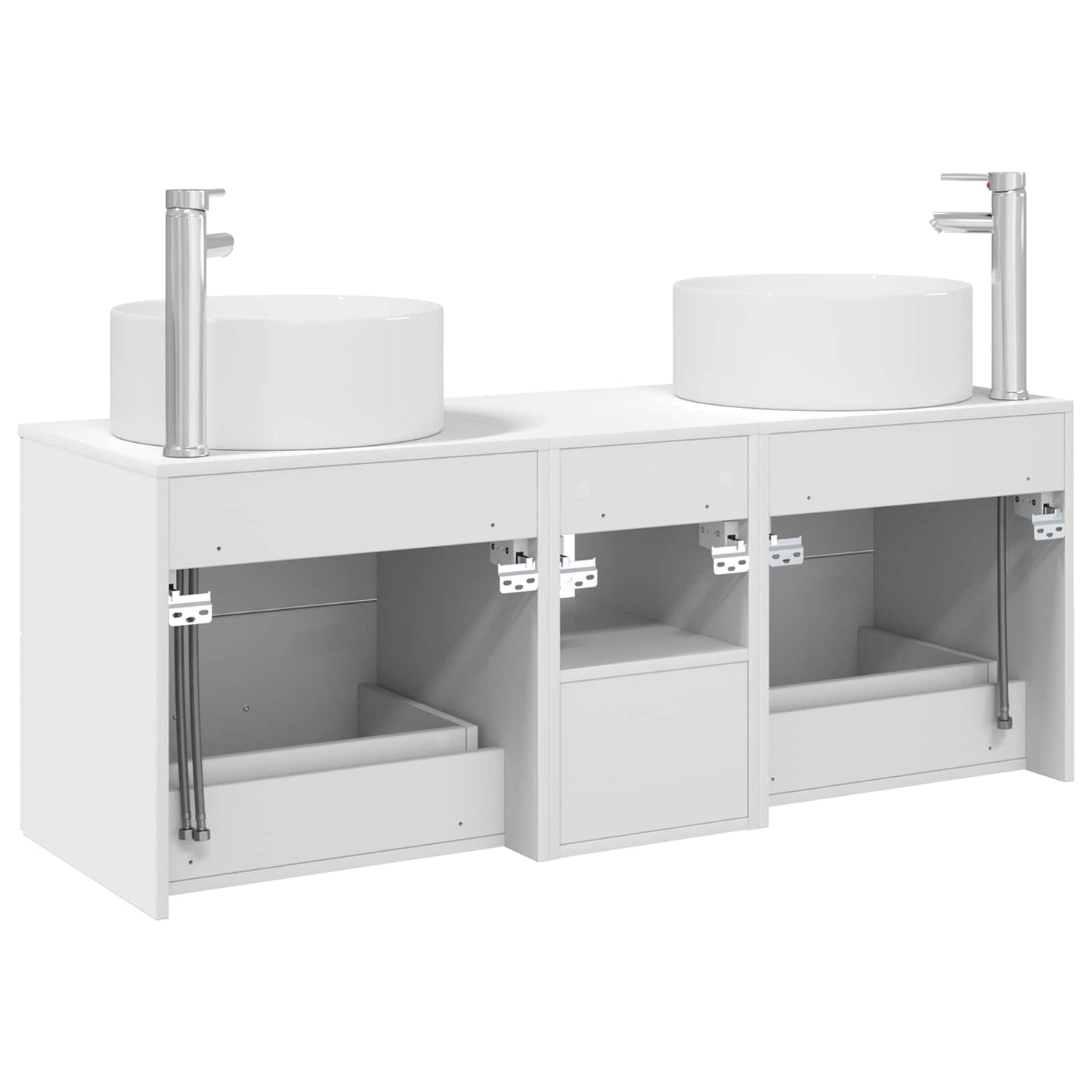 Badkamermeubelset 3 st Wit 49,5 x 44,5 x 65,5 cm Bewerkt hout