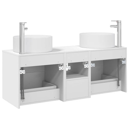 Badkamermeubelset 3 st Wit 49,5 x 44,5 x 65,5 cm Bewerkt hout