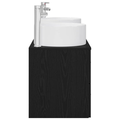 Badkamermeubelset 3 st Zwart 49,5 x 44,5 x 65,5 cm Bewerkt hout