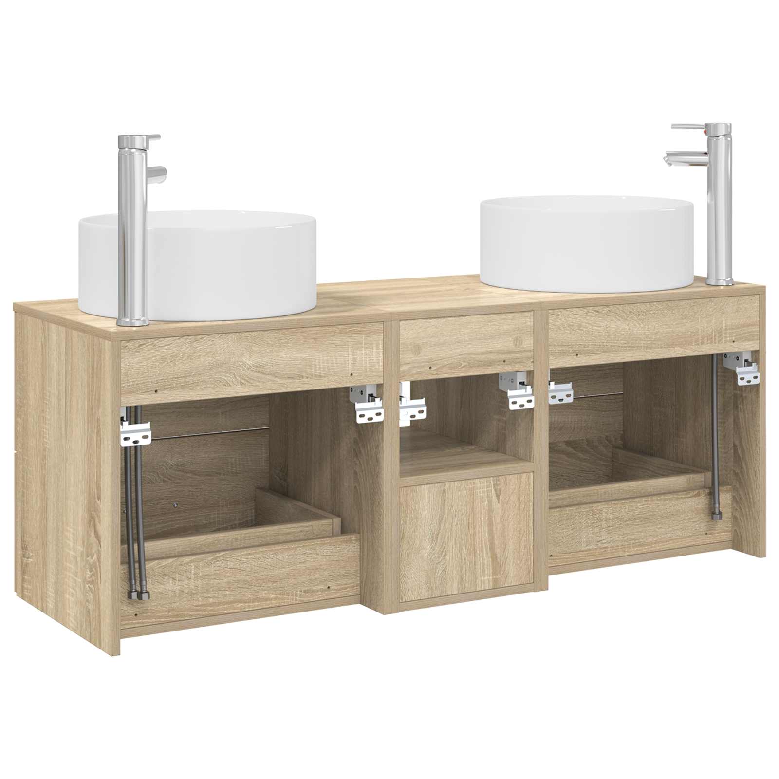 Badkamermeubelset 3 st Sonoma Eiken 49,5 x 44,5 x 65,5 cm