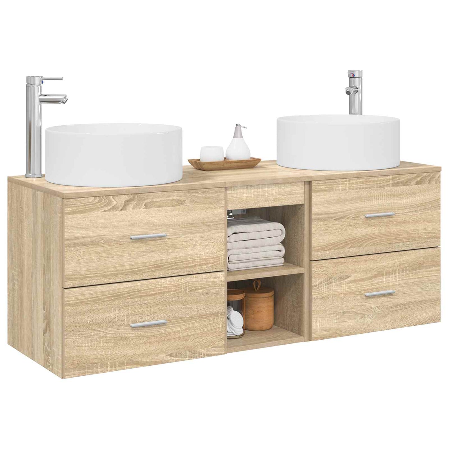 Badkamermeubelset 3 st Sonoma Eiken 49,5 x 44,5 x 65,5 cm