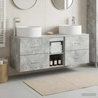 Badkamermeubelset 3 st Betongrijs 49,5 x 44,5 x 65,5 cm