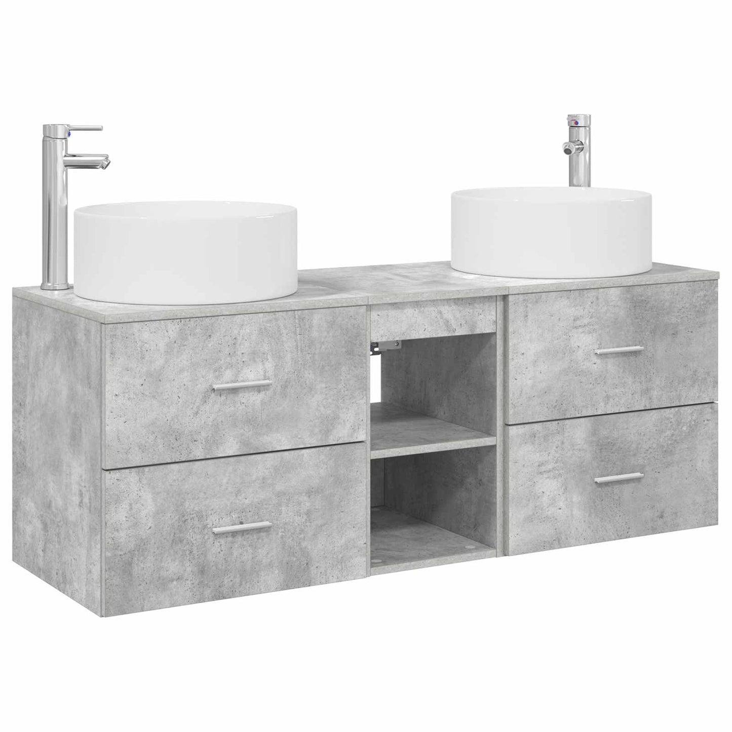 Badkamermeubelset 3 st Betongrijs 49,5 x 44,5 x 65,5 cm