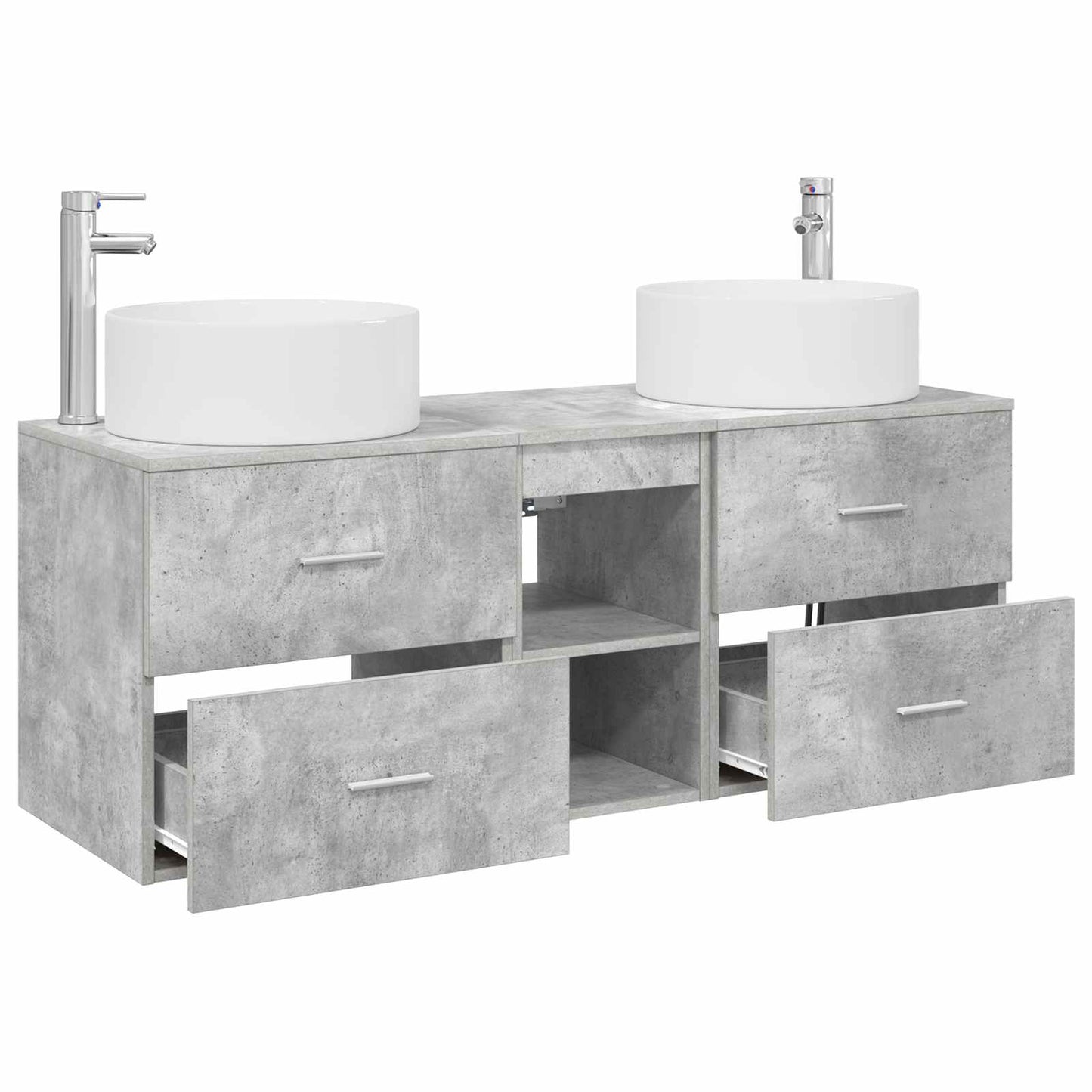 Badkamermeubelset 3 st Betongrijs 49,5 x 44,5 x 65,5 cm