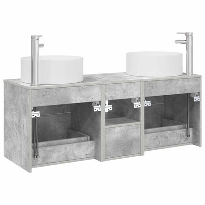 Badkamermeubelset 3 st Betongrijs 49,5 x 44,5 x 65,5 cm