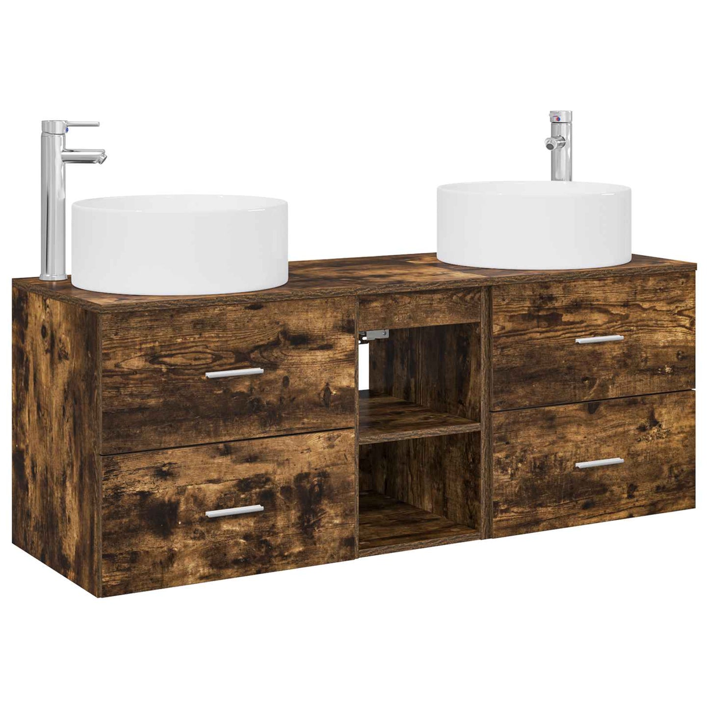 Badkamermeubelset 3 st Gerookt eiken 49,5 x 44,5 x 65,5 cm