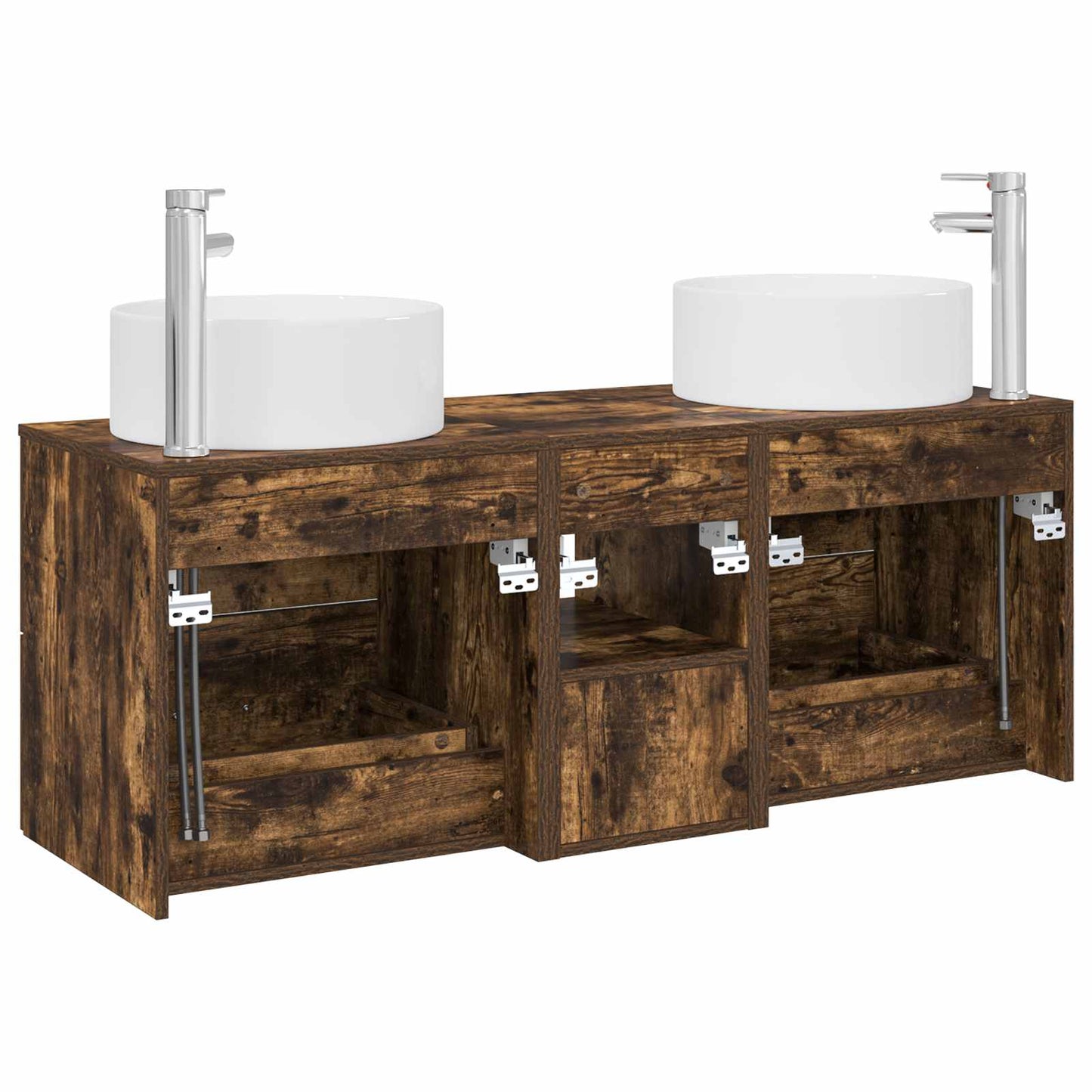 Badkamermeubelset 3 st Gerookt eiken 49,5 x 44,5 x 65,5 cm