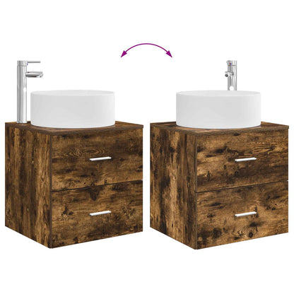Badkamermeubelset 3 st Gerookt eiken 49,5 x 44,5 x 65,5 cm