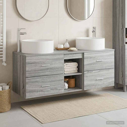 Badkamermeubelset 3 st Grijs Sonoma 49,5 x 44,5 x 65,5 cm