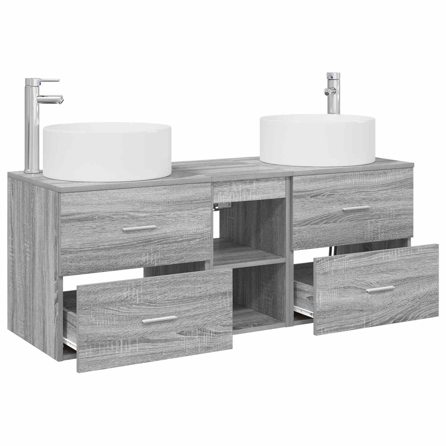 Badkamermeubelset 3 st Grijs Sonoma 49,5 x 44,5 x 65,5 cm