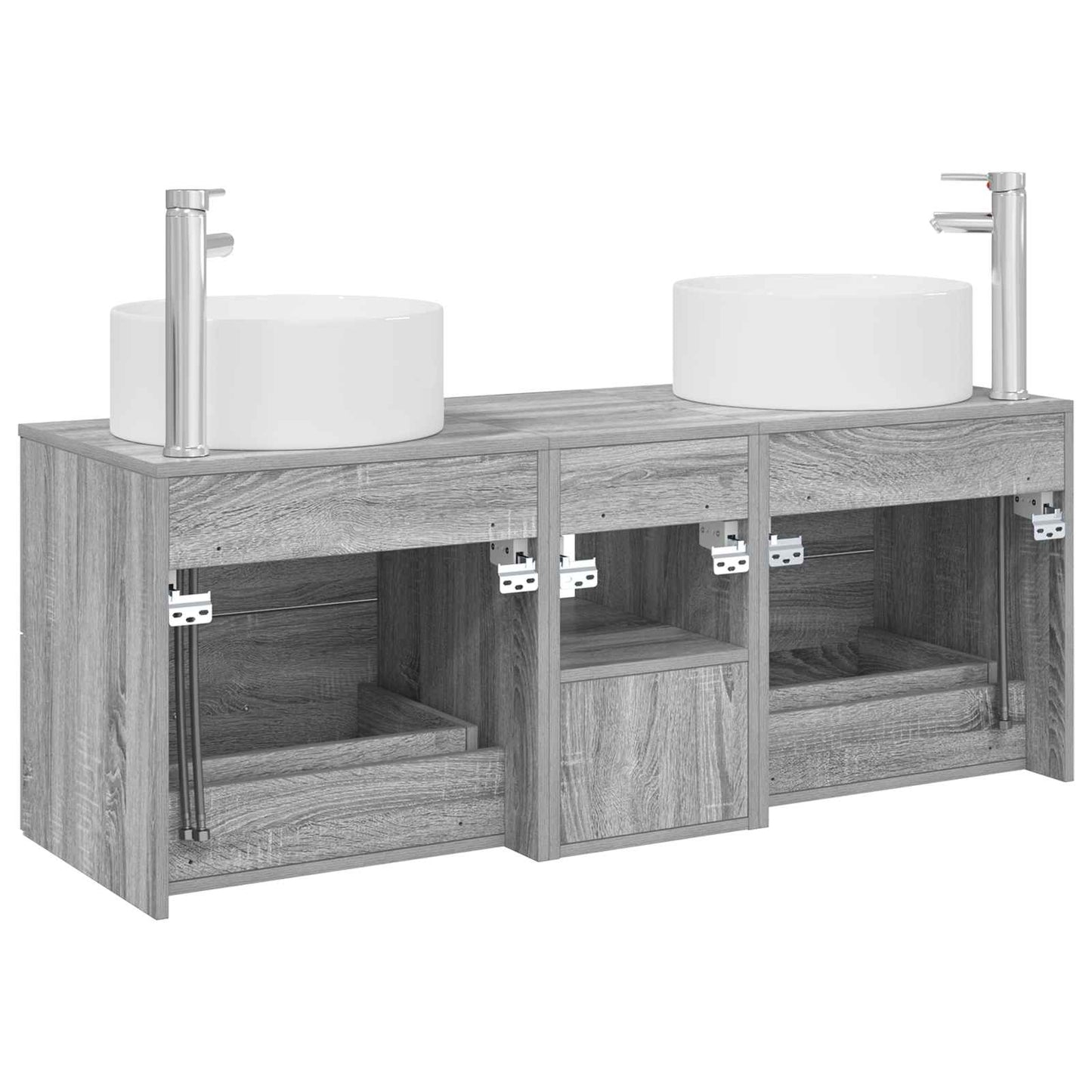 Badkamermeubelset 3 st Grijs Sonoma 49,5 x 44,5 x 65,5 cm