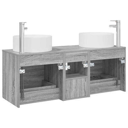Badkamermeubelset 3 st Grijs Sonoma 49,5 x 44,5 x 65,5 cm