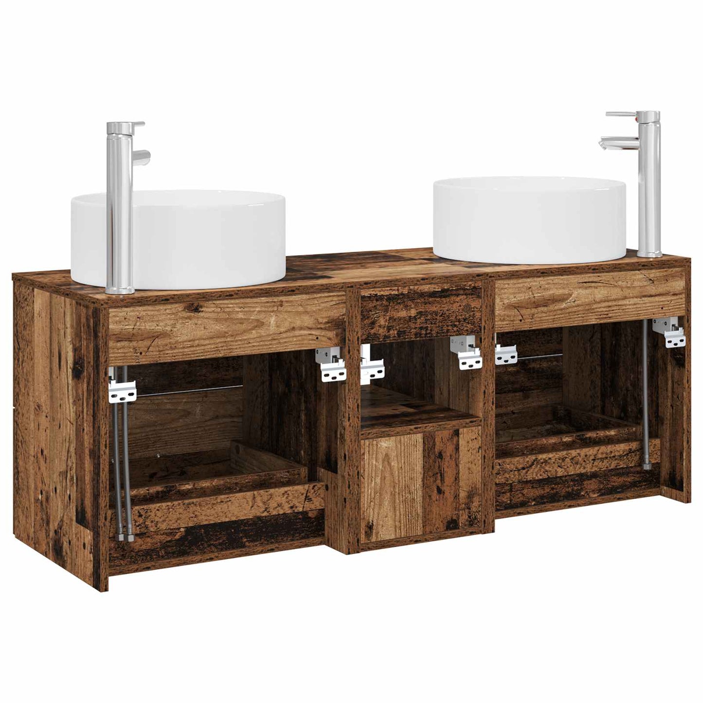 Badkamermeubelset 3 st Oud hout 49,5 x 44,5 x 65,5 cm
