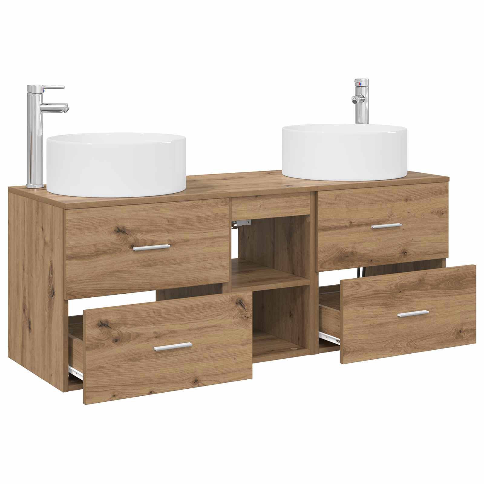 Badkamermeubelset 3 st Artisanaal eiken 49,5 x 44,5 x 65,5 cm
