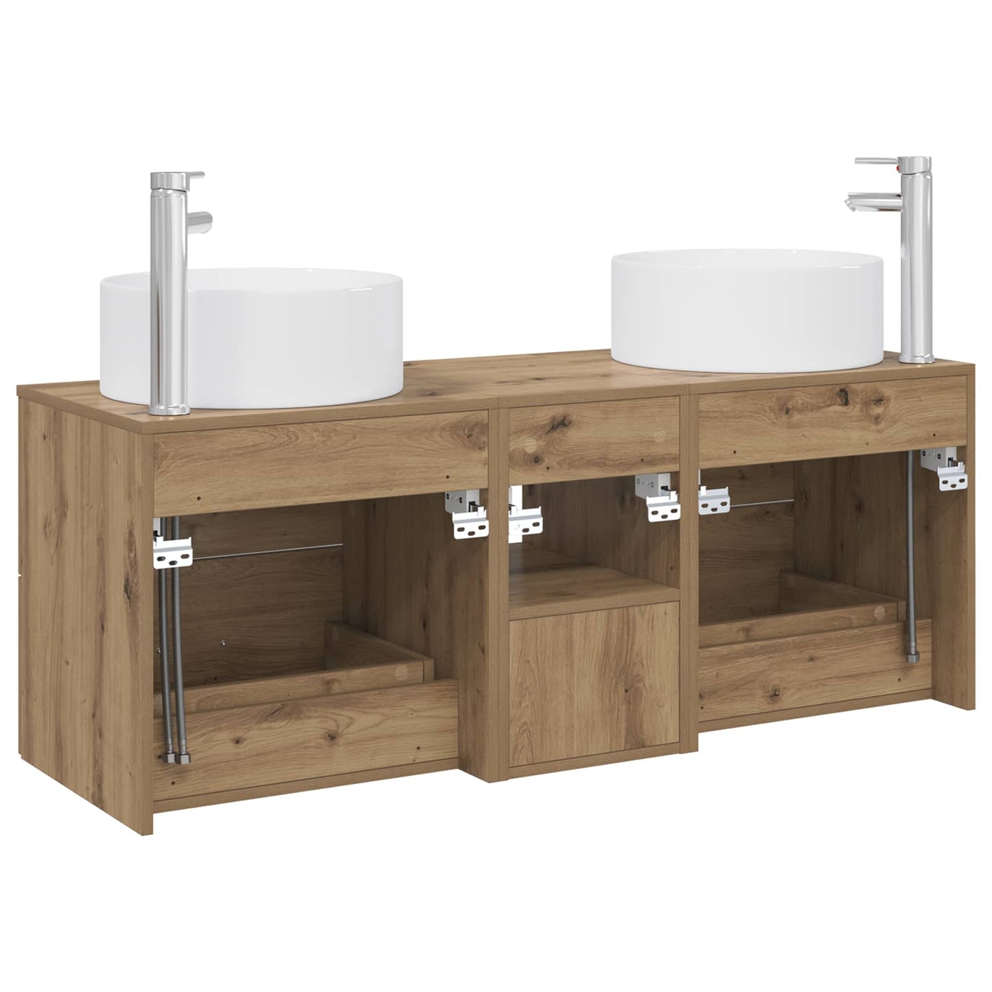 Badkamermeubelset 3 st Artisanaal eiken 49,5 x 44,5 x 65,5 cm