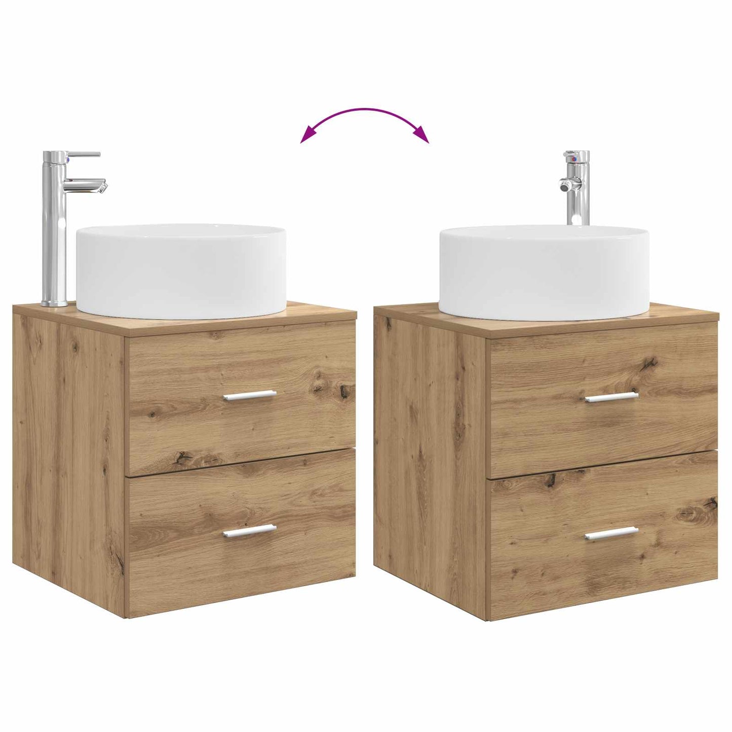 Badkamermeubelset 3 st Artisanaal eiken 49,5 x 44,5 x 65,5 cm