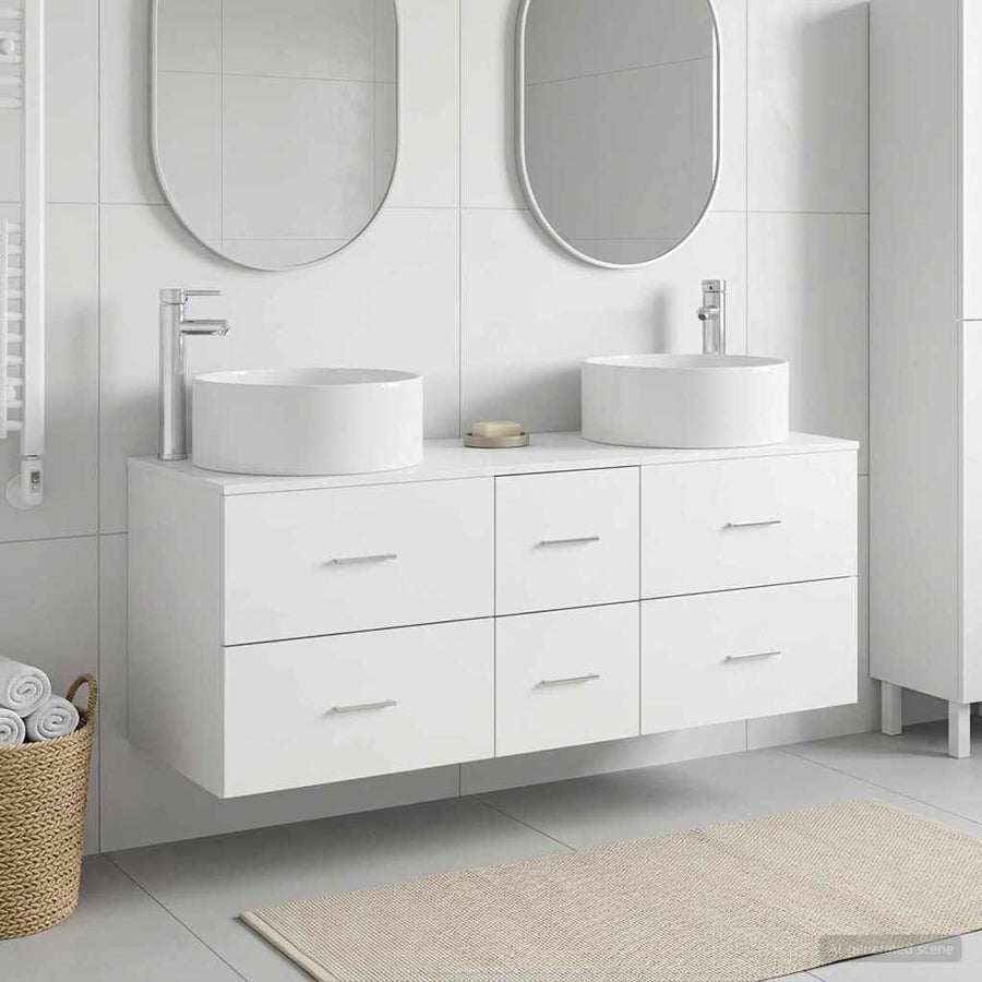 Badkamermeubelset 3 st Wit 49,5 x 44,5 x 65,5 cm Bewerkt hout